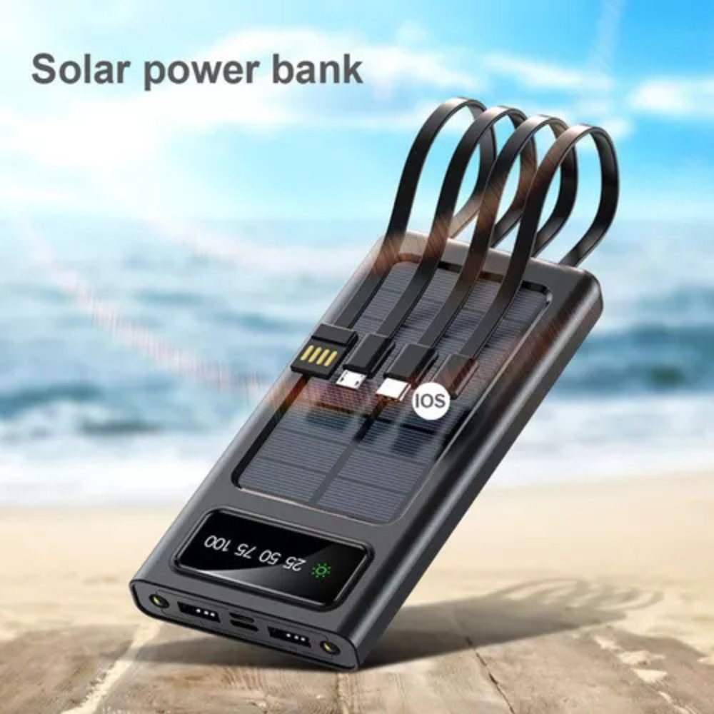 Power Bank 5em1 + carga solar Ultra - rápida y energía infinita.