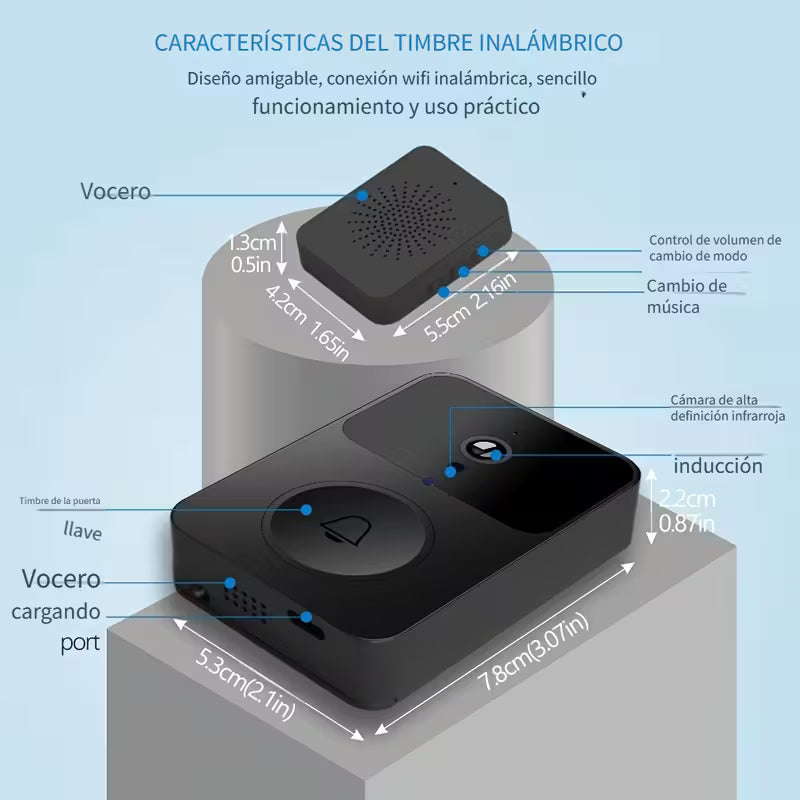 Timbre Inteligente WiFi con Cámara - Protege tu hogar